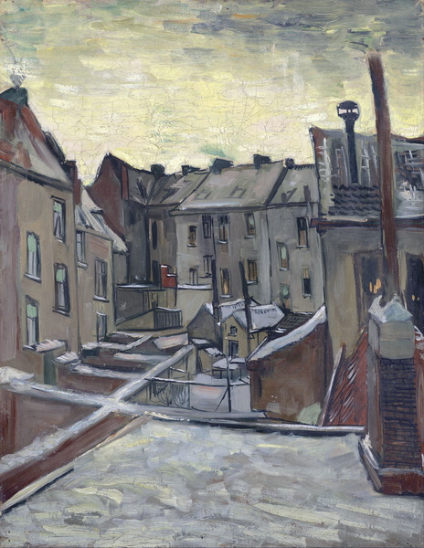 Backyards of Old Houses in Antwerp in the Snow, 1885