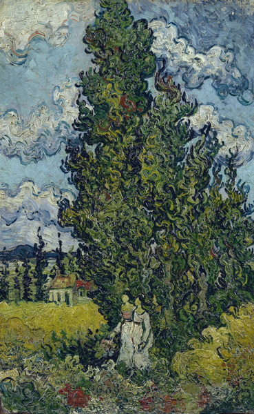 Cypresses and Two Women, 1890