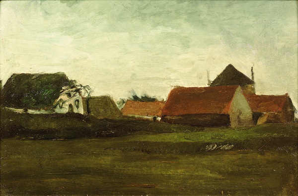 Farmhouses in Loosduinen near the Hague in Twilight, 1883