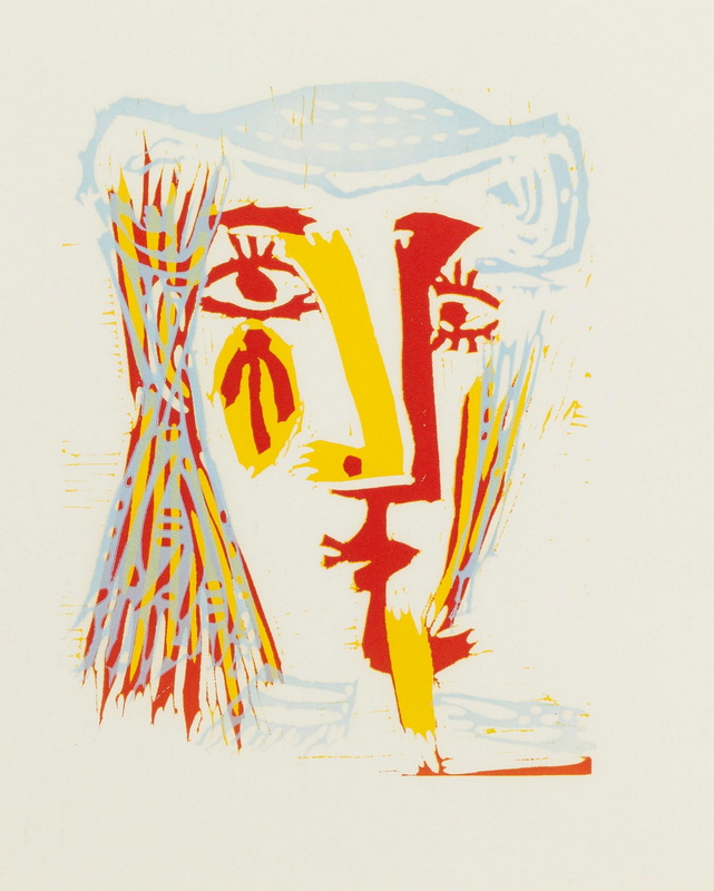 Femme Au Chapeau De Paille Bleue (Baer 1282 B.b; Picasso Project L-100), 1968