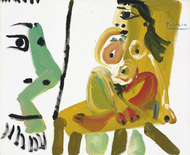 Man's Head and Nude Sitting, 1964 01