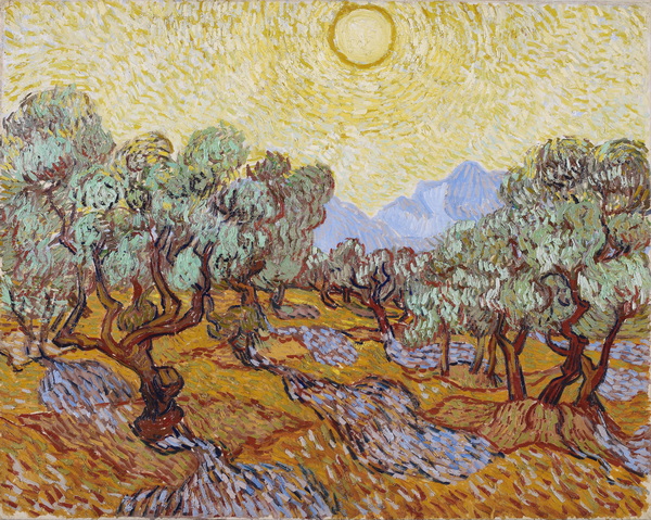 Olive Trees with Yellow Sky and Sun, 1889