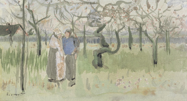 Orchard in Blossom with Two Figures, Spring, 1882