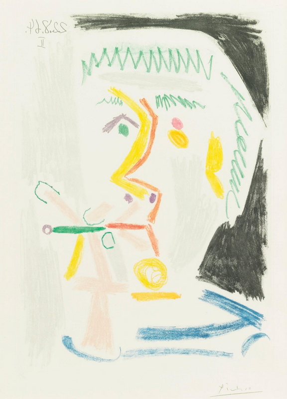 Pablo Picasso-Fumeur A La Cigatette Verte (Bloch 1168; Baer 1168), 1964