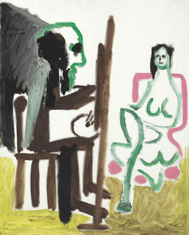 Pablo Picasso-Le peintre et son modèle, 1963