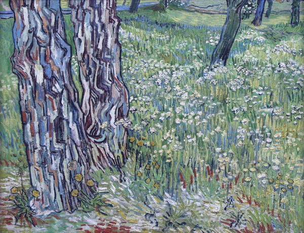 Pine Trees and Dandelions in the Garden of Saint-Paul Hospital, 1890 (cropped version)