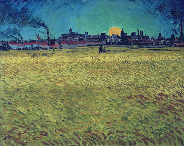 Summer Evening, Wheatfield with Setting sun, 1888