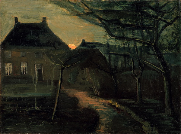 The Parsonage at Nuenen at Dusk, Seen from the Back, 1885