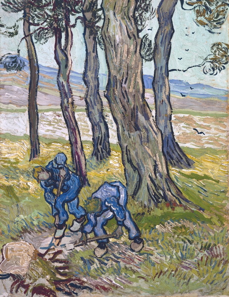 DTR368198 The Diggers, 1889 (oil on paper lined onto canvas) by Gogh, Vincent van (1853-90); 90.5x75.6 cm; Detroit Institute of Arts, USA; (add.info.: Les Becheurs; Two Diggers Among Trees;); Bequest of Robert H. Tannahill; PERMISSION REQUIRED FOR NON EDITORIAL USAGE; Dutch,  out of copyright

PLEASE NOTE: The Bridgeman Art Library works with the owner of this image to clear permission. If you wish to reproduce this image, please inform us so we can clear permission for you.