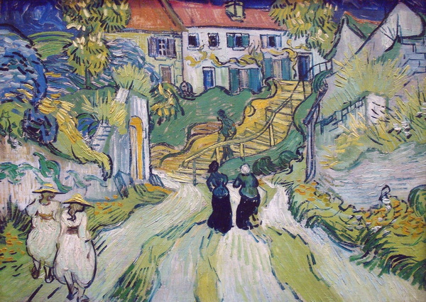 Village Street and Steps in Auvers with Figures, 1890