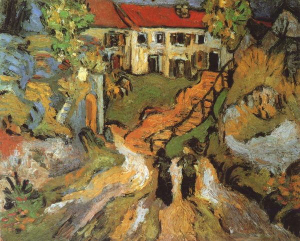 Village Street and Steps in Auvers with Two Figures, 1890