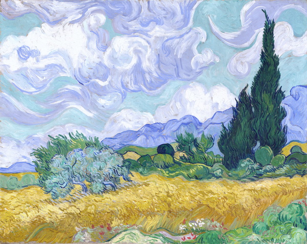 Full title: A Wheatfield, with Cypresses
Artist: Vincent van Gogh
Date made: 1889
Source: http://www.nationalgalleryimages.co.uk/
Contact: picture.library@nationalgallery.co.uk

Copyright ?The National Gallery, London