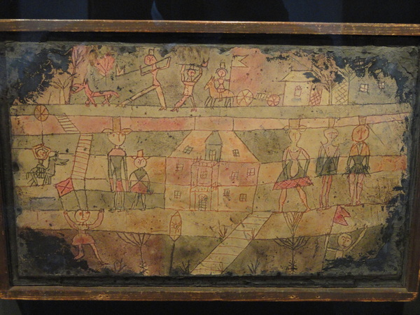 Arrival of the Jugglers, Paul Klee, 1926, oil on incised putty on cardboard mounted on cardboard DSC04938