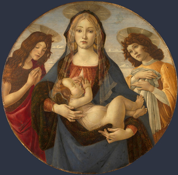 Botticelli's workshop. Madonna and Child with St. John the Baptist and an Angel (c