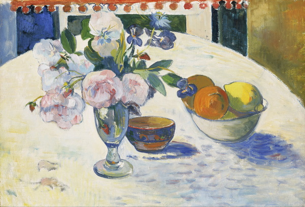 Flowers and a Bowl of Fruit on a Table, 1894