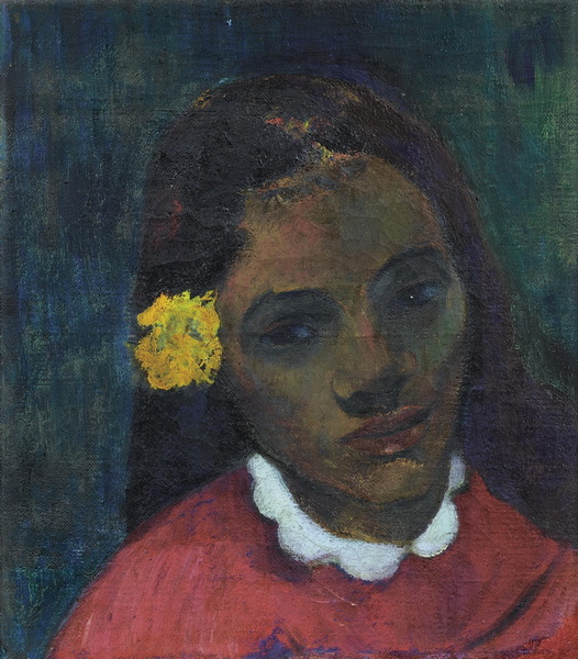 Head of Tahitian Woman with a Flower in Hair, 1891