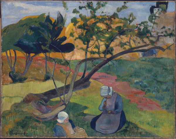 Landscape with Two Breton Women, 1889