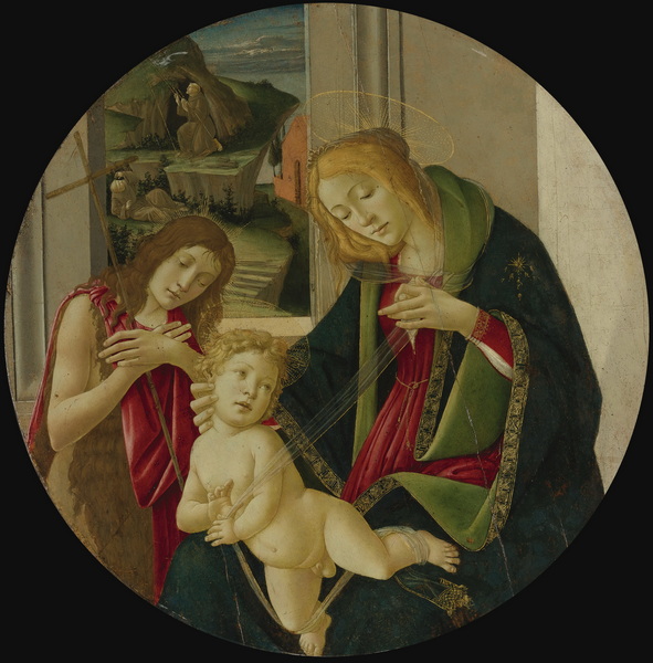 MADONNA AND CHILD WITH THE YOUNG BAPTIST, SAINT FRANCIS RECEIVING THE STIGMATA IN THE DISTANCE