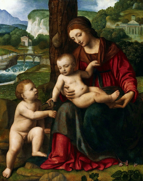 Madonna and Child with the Young John the Baptist (c.1515) (83x66) (Vienna, Liechtenstein Museum) (1.68 MB)