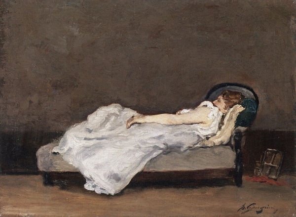 Mette Asleep on a Sofa, 1875