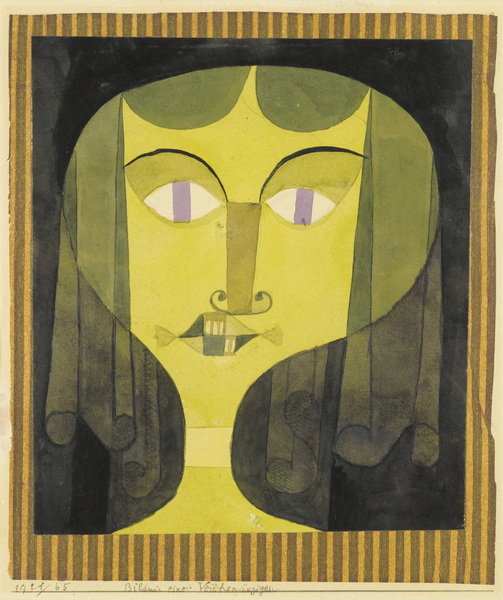 PAUL KLEE BILDNIS EINER VEILCHENAUGIGEN (PORTRAIT OF A VIOLET EYED WOMAN)