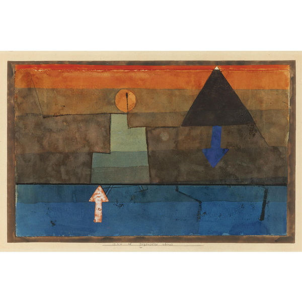 PAUL KLEE GEGENSATZE ABENDS (BLAU UND ORANGE) CONTRASTS IN THE EVENING (BLUE AND ORANGE)