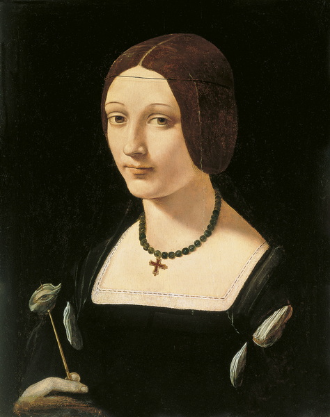 Portrait of a Lady in the Image of Saint Lucia (c. 1509) (51.5 x 36.5) (Madrid, Thyssen-Bornemisza Museum)