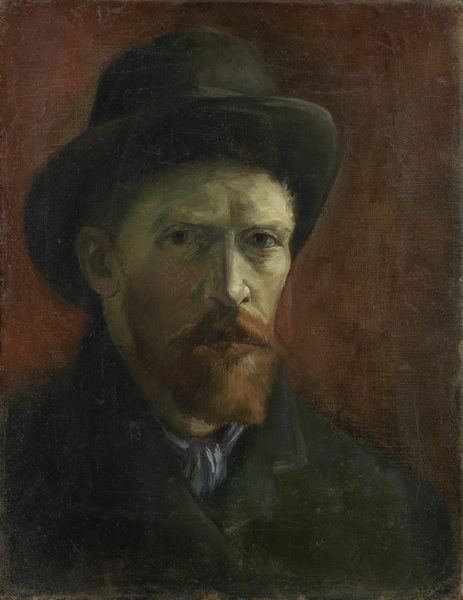 Self Portrait with Dark Felt Hat, 1886-Van Gogh