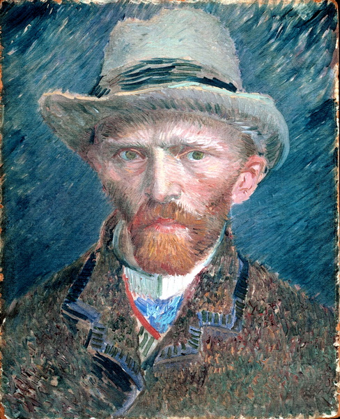 Self Portrait with Grey Felt Hat, 1887 01-Van Gogh