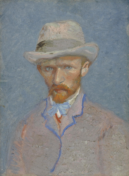 Self Portrait with Grey Felt Hat, 1887 02-Van Gogh