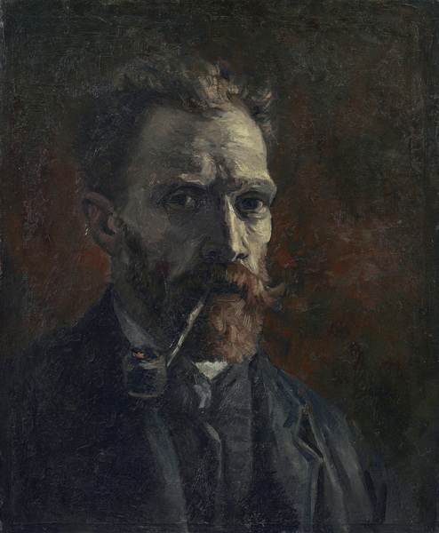 Self Portrait with Pipe, 1886-Van Gogh