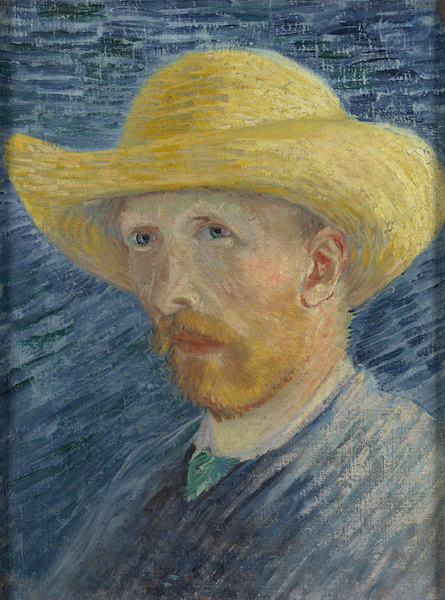 Self Portrait with Straw Hat, 1887 03-Van Gogh