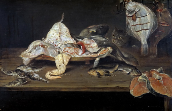 Still Life with Fish and a Cat (59 x 91) (Prado, Madrid)