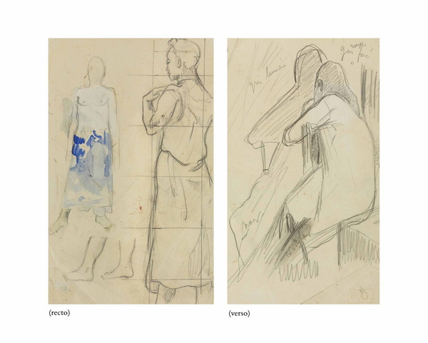 Studies of Figures - Standing (recto), Sitting (verso)