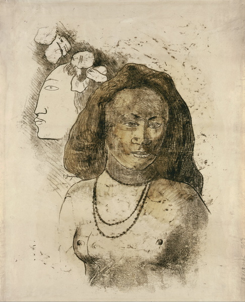 Tahitian Woman with Evil Spirit, 1899-1900