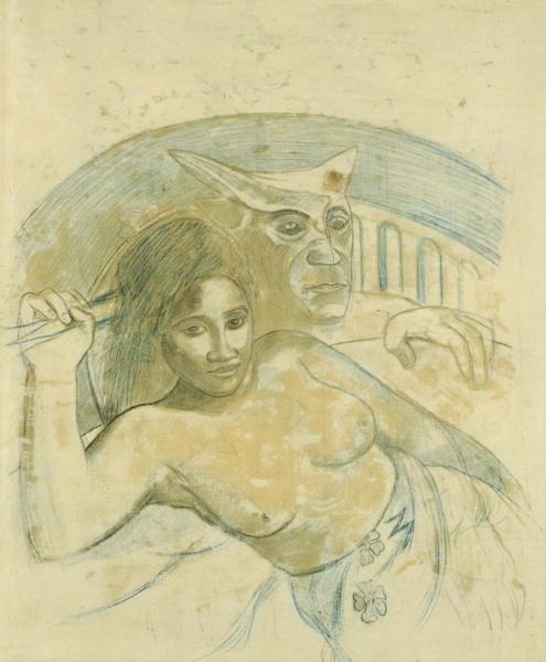 Tahitian Woman with Evil Spirit, 1900 (verso)