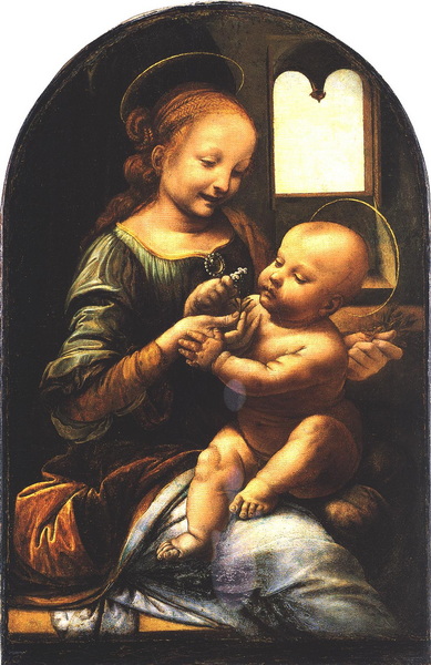 The Benois Madonna, otherwise known as the Madonna and Child with Flowers,