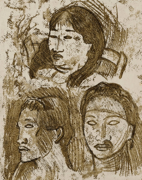 Three Heads of Tahitians